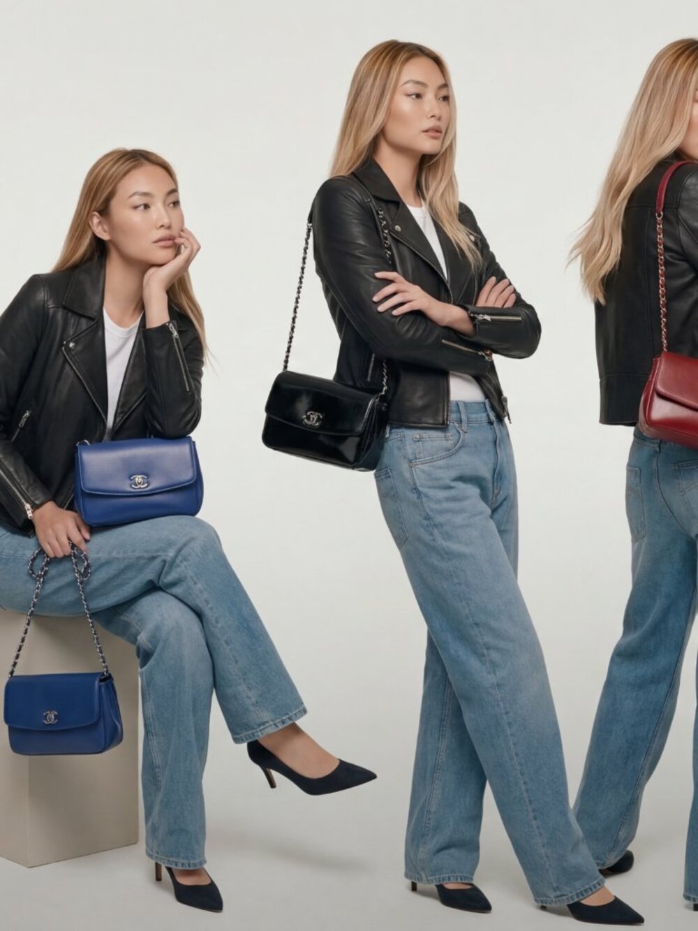 Massimo Dutti Black Leather Moto Jacket – Cropped, Size S